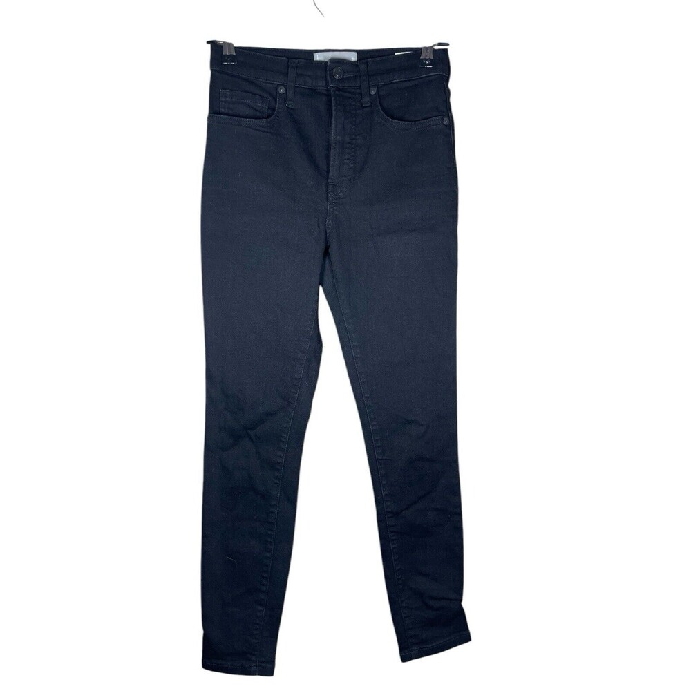 Everlane The High Rise Ankle Skinny Jeans Womens Size 27 Stretch Grunge‎ Black